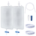 (2PCS)SorealGroup 1000ML Silicone Catheter Leg Bag | Reusable Washable Urine Drainage Bag with Anti-Slip Adjustable Straps & 1M Silicone Tube | For Men, Post-Surgery, Long-Term Care